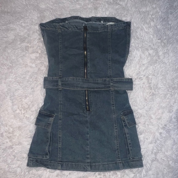 Denim strapless dress - Picture 2 of 6